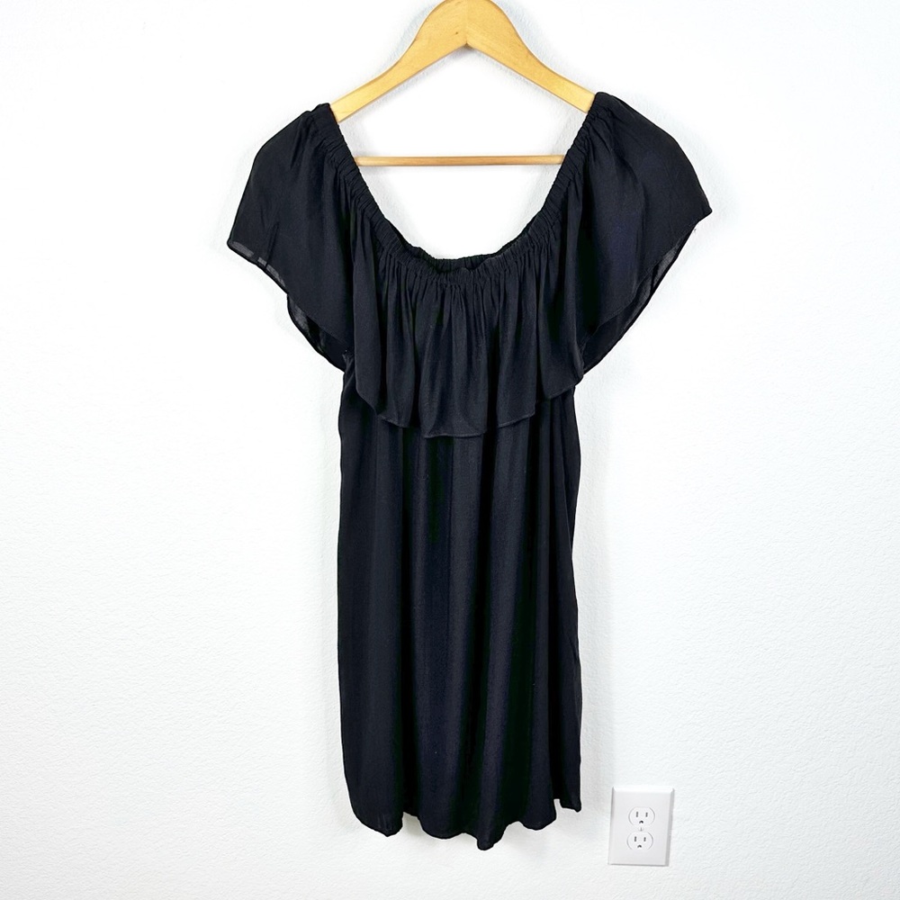 Young Fabulous & Broke Penelope Off The Shoulder Black Mini Dress Size M